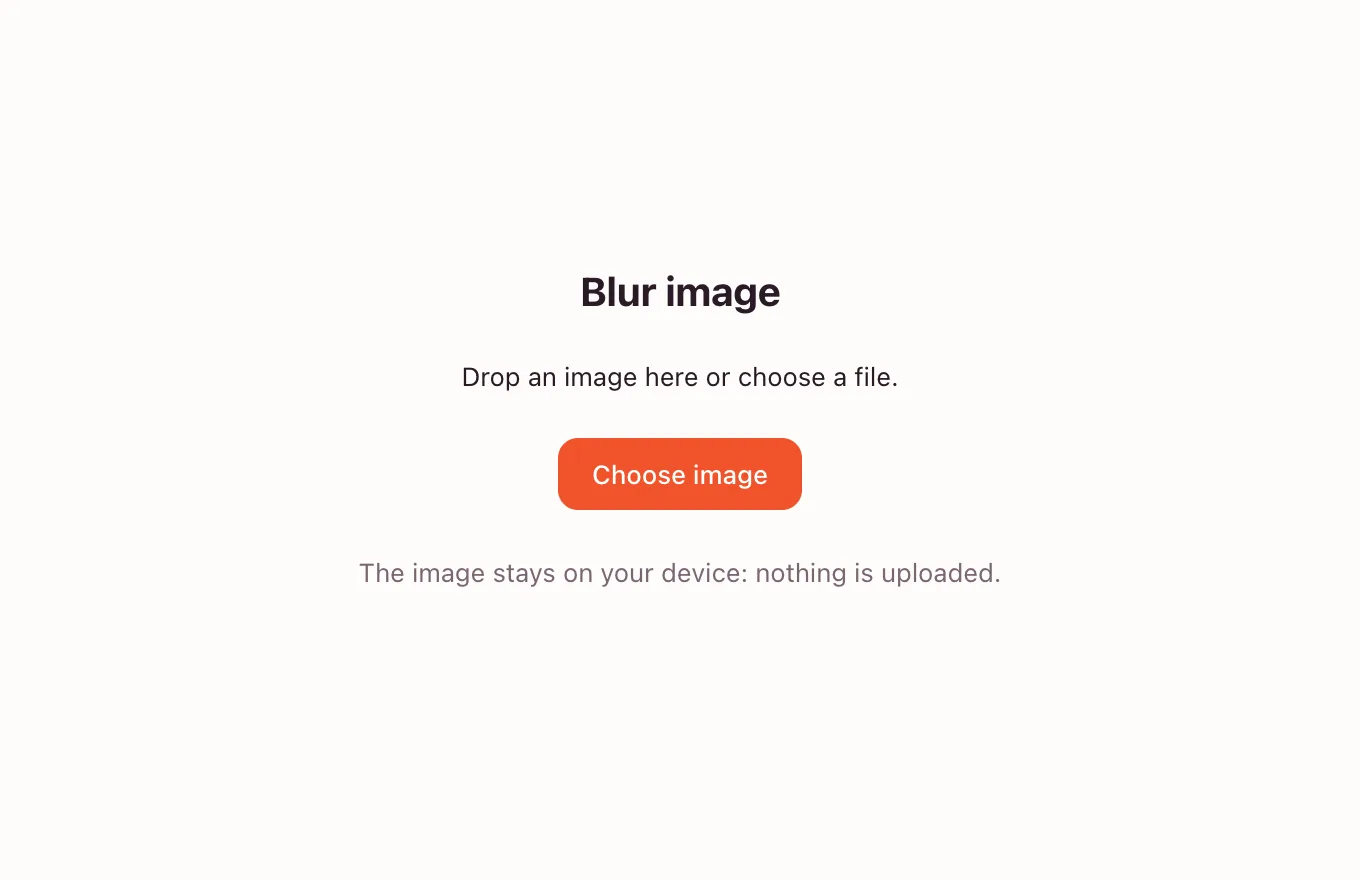 Blur background — the tool waiting for a photo