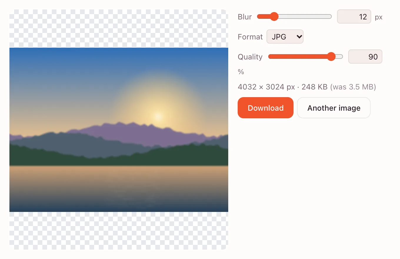 Blur background — the blur slider on a photo
