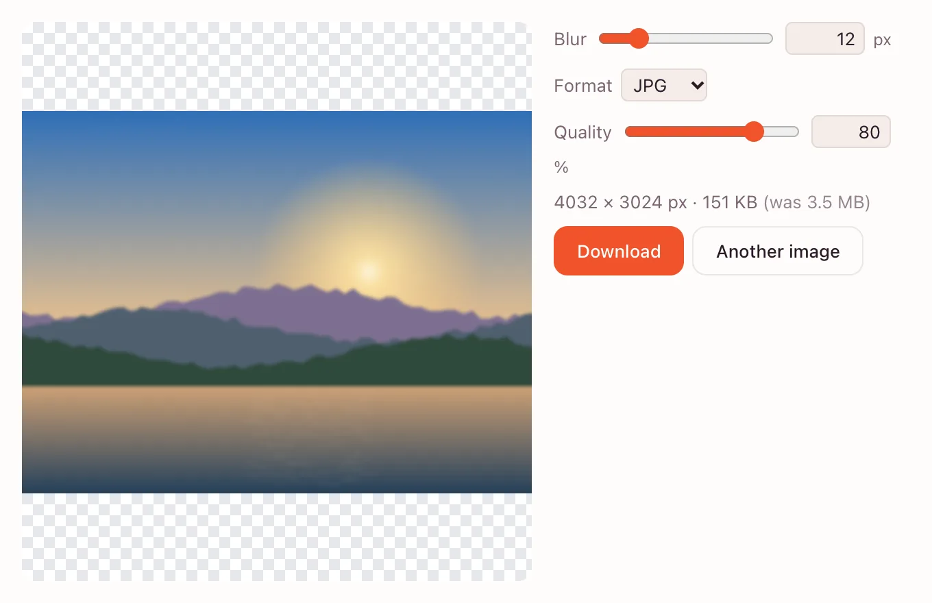 Blur background — the blurred result ready to download
