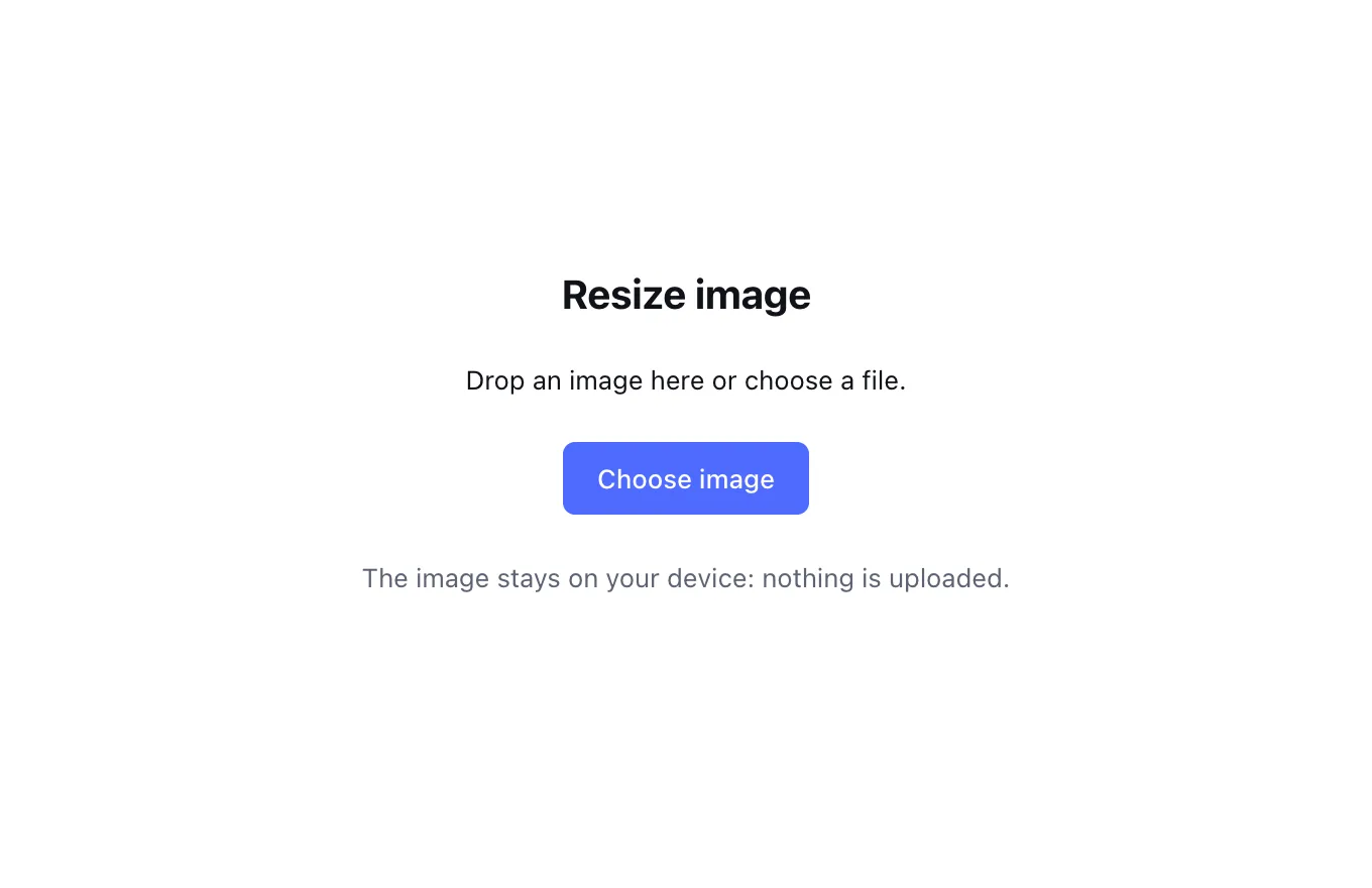 Resize an image — choosing a picture in the tool